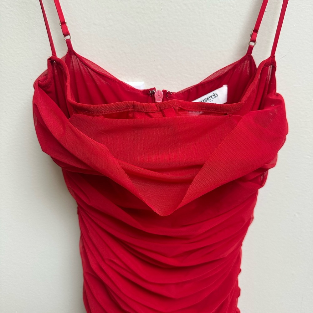 House Of CB Red Ruched Dress - Picture 5 of 11